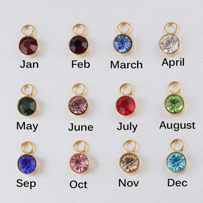 Dangling Initials and Birthstone Necklace - Hidden Forever