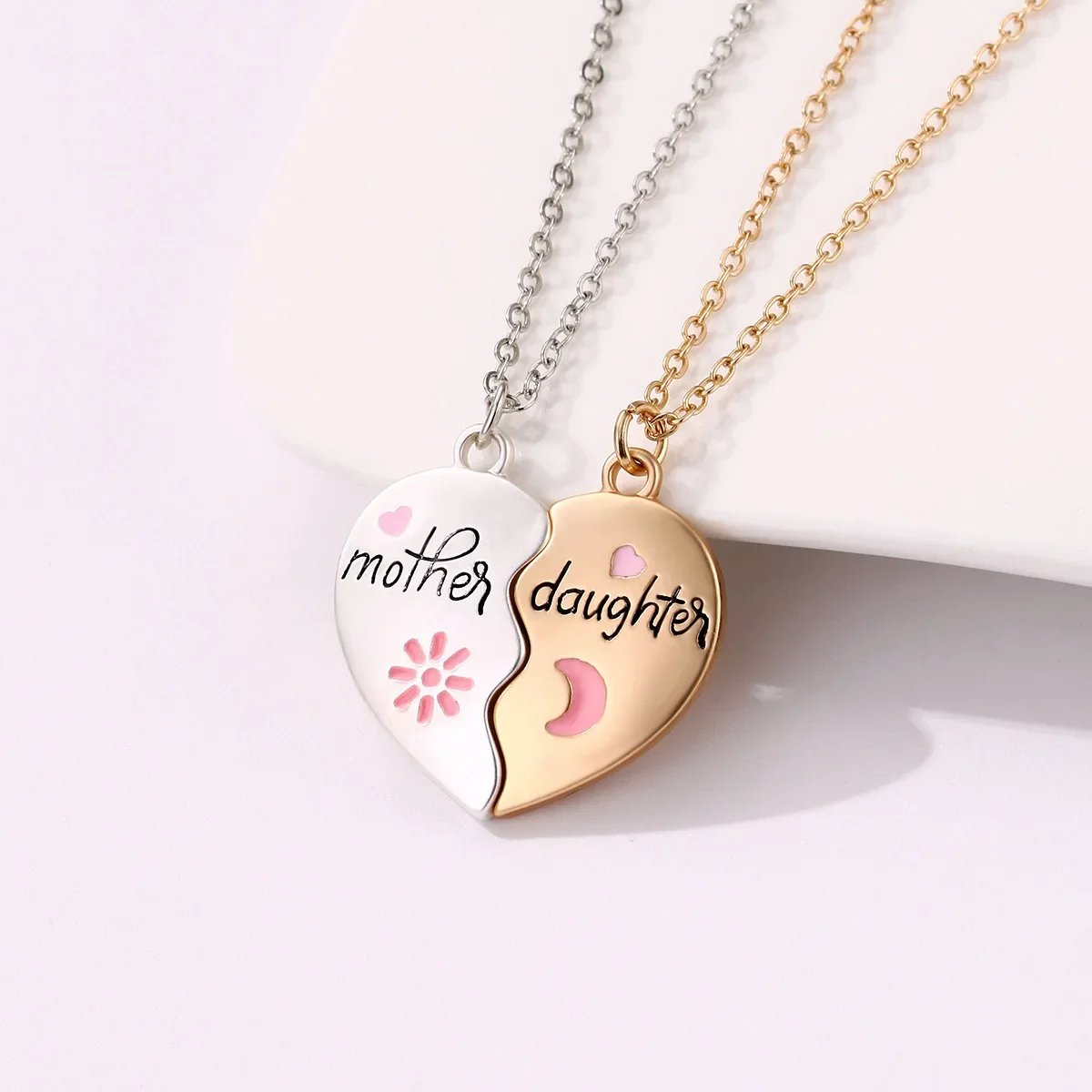 Heart Bond Connecting Mother-Daughter Necklaces - Hidden Forever