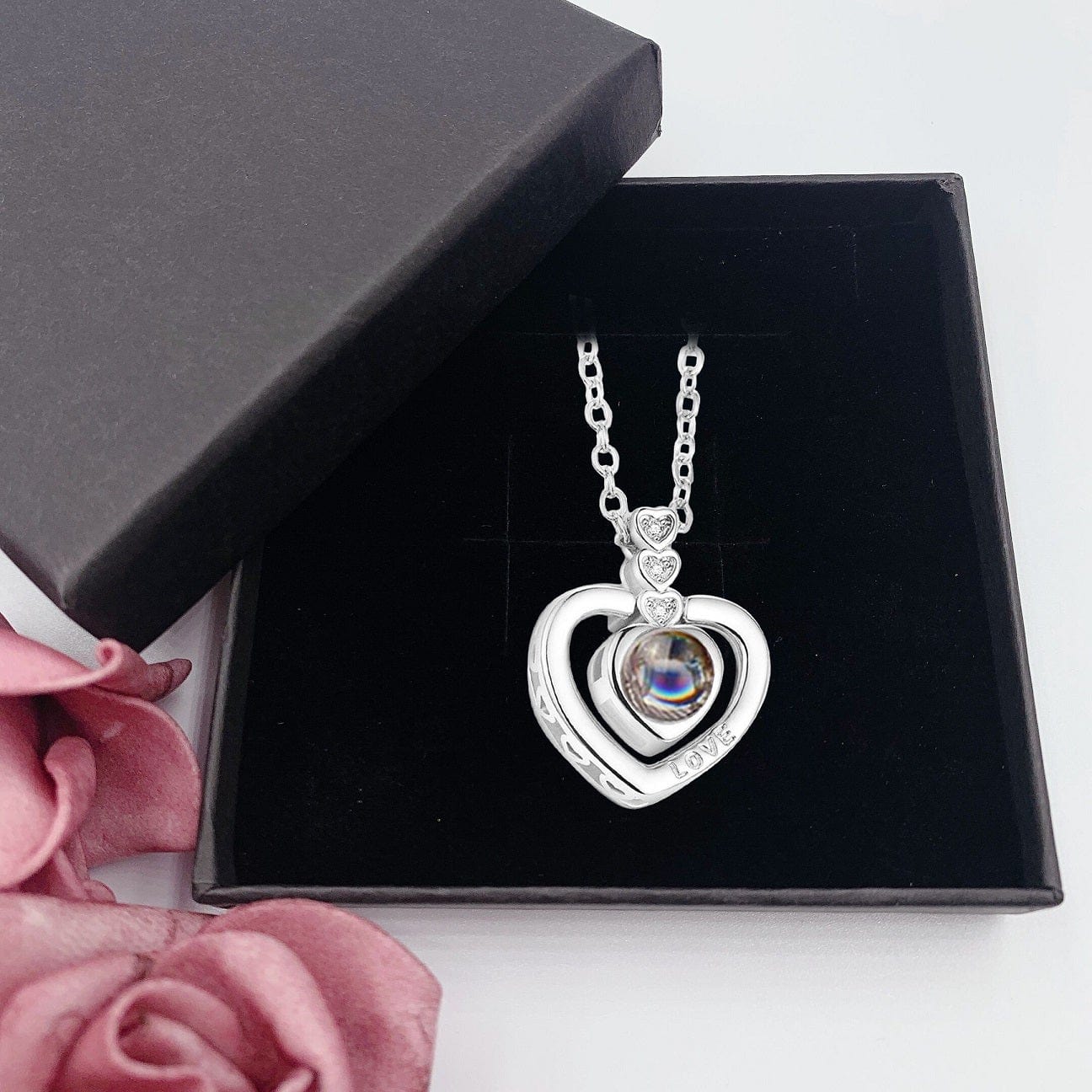 Personalized Heart Photo Necklace - Hidden Forever